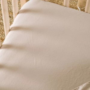 Drap housse bébé 70x140 en Satin de coton bio "Lin" Kadolis