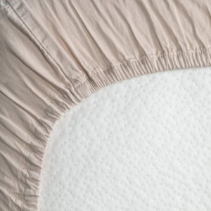 Drap housse bébé 70x140 en Satin de coton bio "Lin" Kadolis