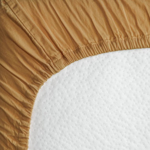 Drap housse bébé 70x140 en Satin de coton bio "Ambre" Kadolis