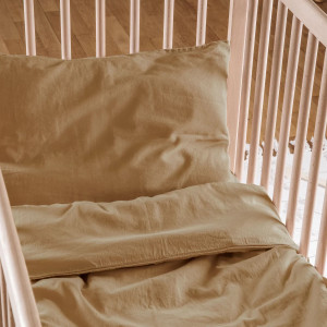 Drap housse bébé 70x140 en Satin de coton bio "Ambre" Kadolis