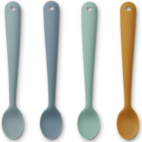 Cuillères en silicone Siv "Blue Multi" (x4)