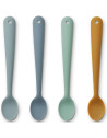 Cuillères en silicone Siv "Blue Multi" (x4)