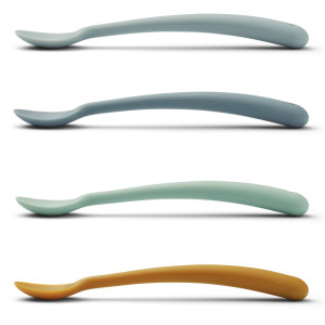 Cuillères en silicone bébé Siv "Blue Multi" (x4) Liewood