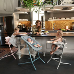 Chaise Haute évolutive bébé en bois LEMO 4-in-1 "Sand White" Cybex
