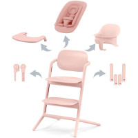 Chaise Haute bébé évolutive en bois LEMO "Pearl Pink" 4-in-1 