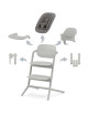 Chaise Haute bébé évolutive en bois LEMO "Suede Grey" 4-in-1 