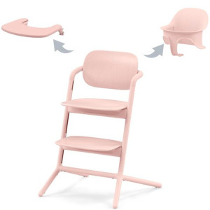 Chaise Haute bébé évolutive en bois LEMO 3-in-1 "Pearl Pink" Cybex