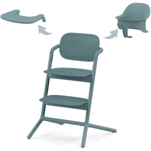  Chaise Haute bébé évolutive en bois LEMO 3-in-1 "Stone Blue" Cybex