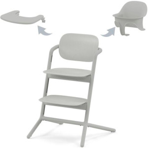  Chaise Haute bébé évolutive en bois LEMO 3-in-1 "Suede Grey" Cybex