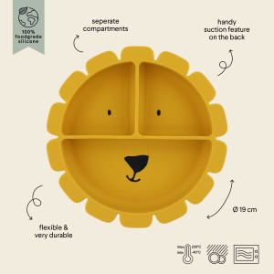 Assiette compartimentée avec ventouse en silicone "Mr Lion" Trixie