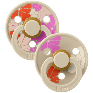 Tétines rondes en caoutchouc naturel (0-6 mois) STUDIO "Morning Bloom" Bibs