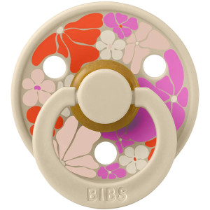 Tétines Bibs rondes en caoutchouc naturel (6-18 mois) STUDIO "Morning Bloom" (x2)