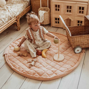 Sac à jouets /Tapis de jeu Soft en coton bio "Fleuri" Play & Go