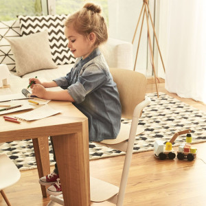  Chaise Haute bébé évolutive en bois LEMO 3-in-1 "Sand White" Cybex