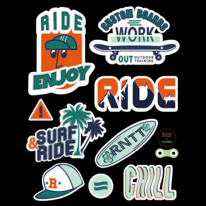 Stickers réflechissants pour vélo et accessoires "Ride" Rainette