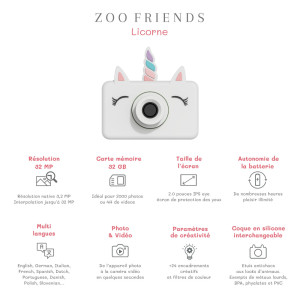 Appareil photo numérique enfant Zoofriends "Licorne" (3-7 ans) The Zoo Family