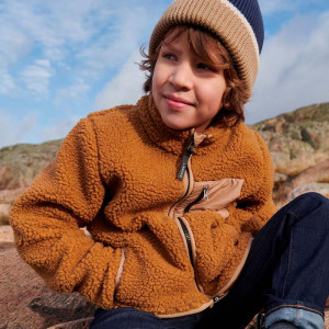 Blouson polaire en PET recyclé Nolan Pile "Golden Caramel Oak Mix" Liewood