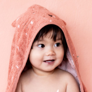 Cape de bain bébé fille en éponge de coton bio "Mr Cat" (0-3 ans) Trixie