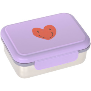 Boîte à goûter compartimentée en inox "Little Gang Coeur" Lässig