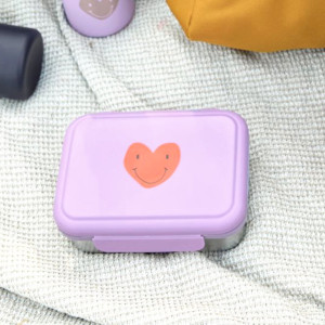 Boîte à goûter compartimentée en inox "Little Gang Coeur" Lässig