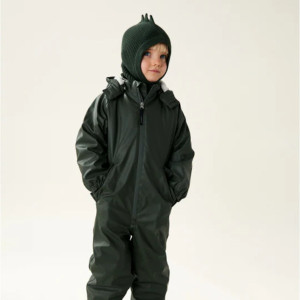 Cagoule enfant en tricot coton bio Hanibal Dino "Vert Forêt" Liewood