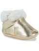 Chaussons bébé en cuir fourrés en peau de mouton lainée Foublu "Or"