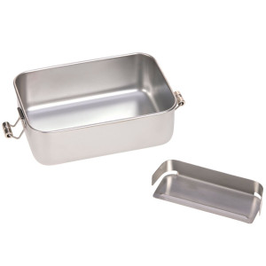 Boîte à goûter compartimentée en inox et bambou "Happy Prints" Lässig