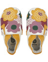 Chaussons bébé en cuir Soft Sole "Fleur White"