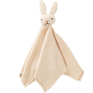 Doudou plat en tricot coton bio "Lapin" Fresk