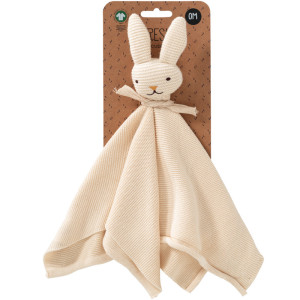 Doudou plat en tricot coton bio "Lapin" Fresk