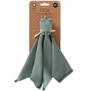 Doudou plat en tricot coton bio "Crocodile" Fresk