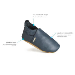Chaussons bébé en cuir Soft Sole Bo-Buddies "Leo Ginger" Bobux
