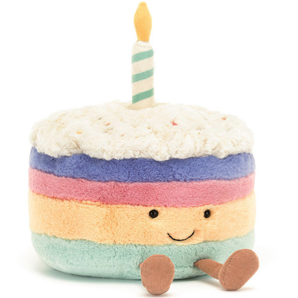 Peluche Amuseables Gâteau d'Anniversaire Rainbow (15 cm)