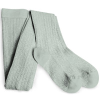 Collants fille en coton égyptien et Lurex Amélie "Aigue Marine"
