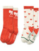 Chaussettes courtes enfant en coton Annette "Holiday Apple Red/Sandy"