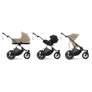 Poussette Avi Spin chassis noir "Almond Beige" Cybex