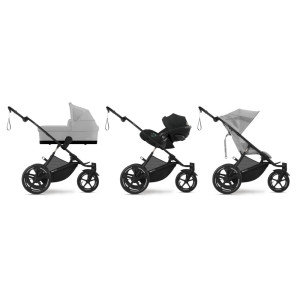 Poussette Avi Spin chassis noir "Fog Grey" Cybex