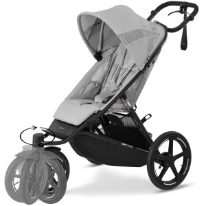 Poussette Avi Spin chassis noir "Fog Grey" Cybex