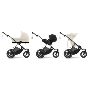 Poussette Avi Spin chassis noir "Seashell Beige" Cybex