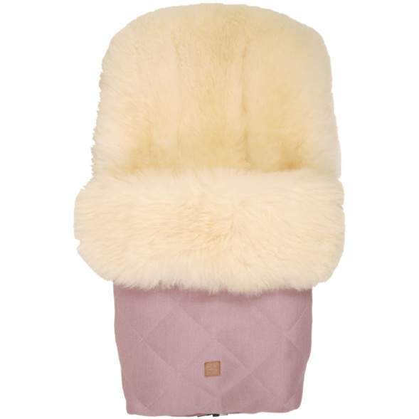 Chancelière en peau d'agneau Nelly Milky Sand "Rose Orchidée" (6-36 mois)