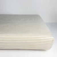 Drap housse 60x120 en percale de coton bio "Rayé Lin"