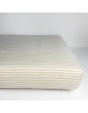 Drap housse bébé 60x120 en percale de coton bio "Rayure Lin" Kadolis
