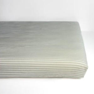 Drap housse 70x140 en percale de coton bio "Rayure Tilleul" Kadolis