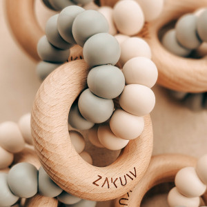 Anneaux de dentition en perles de bois et silicone Sedna "Ocean" Zakuw