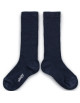 Chaussettes hautes enfant en laine mérinos et maille ajourée Adèle "Nuit Etoilée"