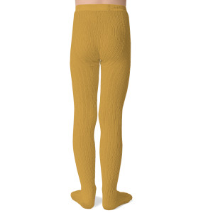 Collants fille en coton égyptien Louise "Jaune Camomille"