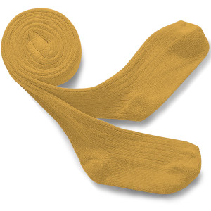 Collants fille en coton égyptien Louise "Jaune Camomille"