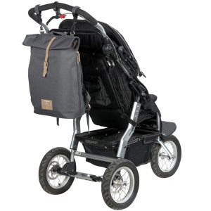 Sac à langer à dos mixte en PET recyclé "Rolltop Anthracite" Lassig
