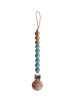 Attache tétine en perles de silicone Eva "Cadet Blue"
