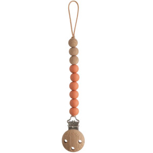 Attache tétine en bois et silicone Eva "Clementine" Mushie